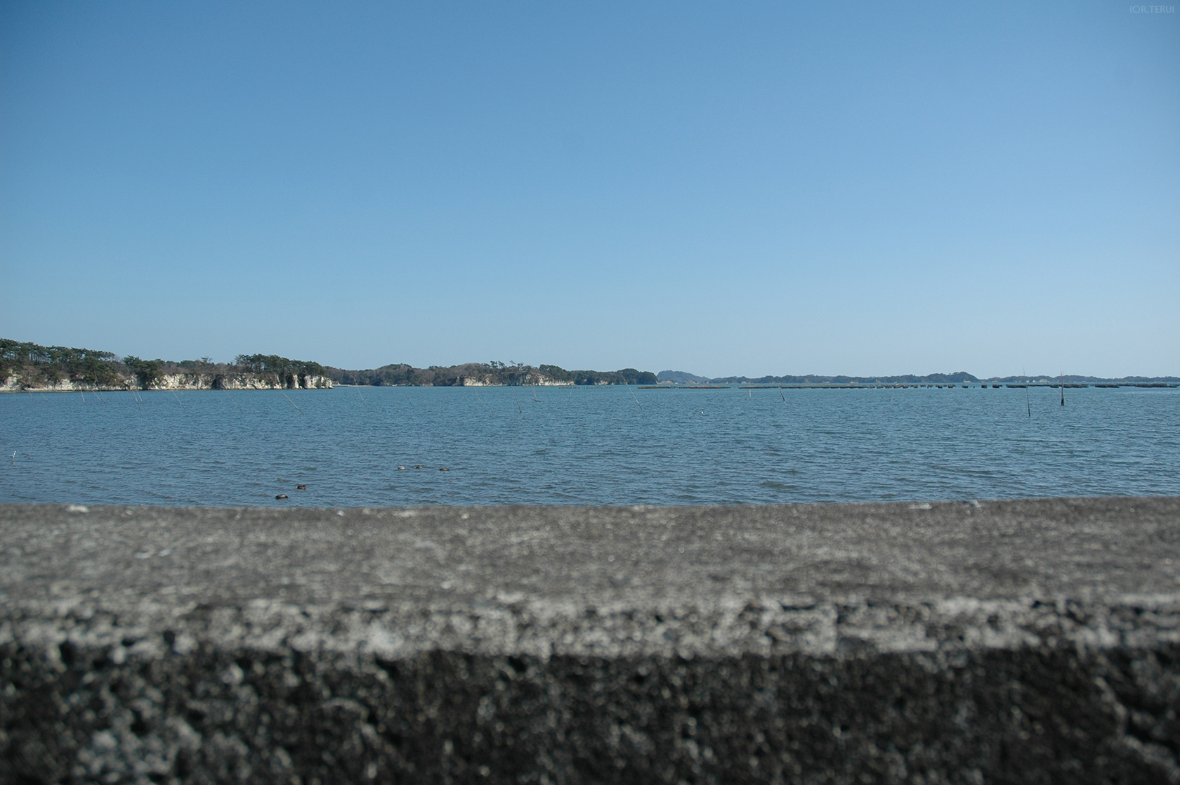 松島海岸　写真7　海　堤防　西ノ浜