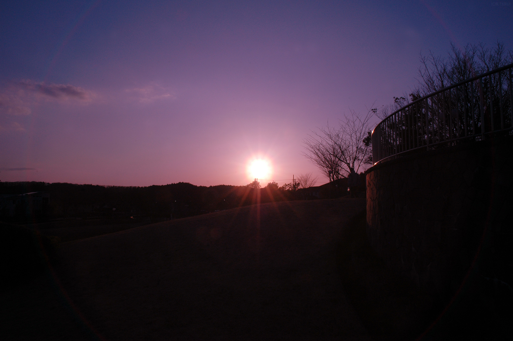 紫山　写真2　夕日　紫山公園