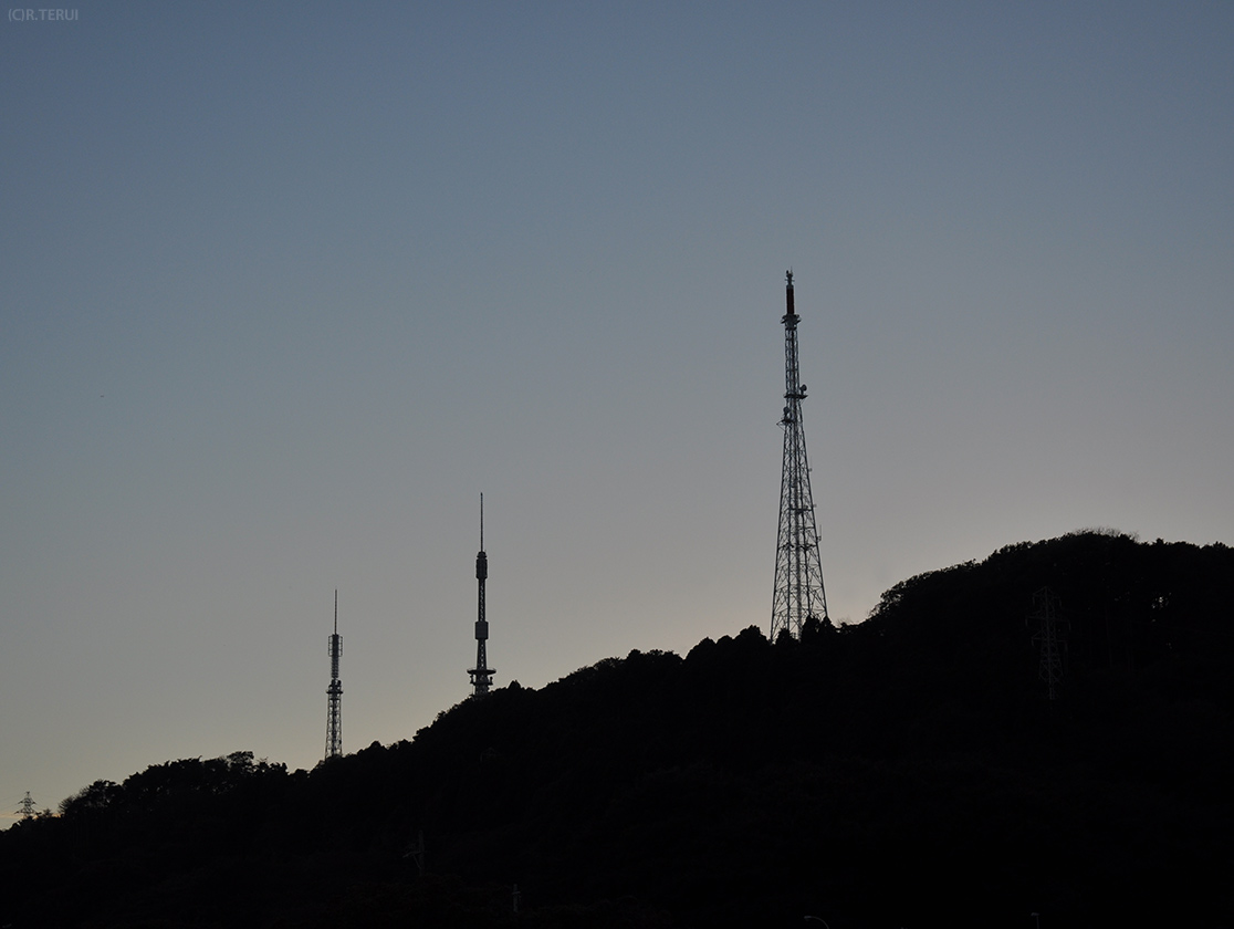 広瀬川の河原から見た大年寺山