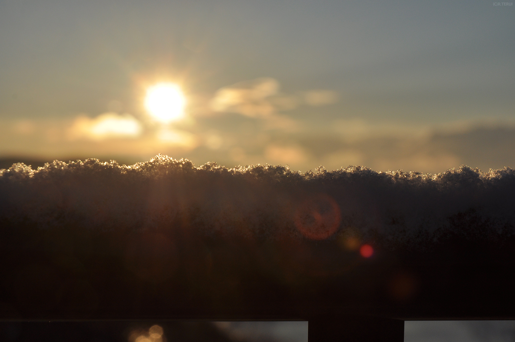 石巻　写真3　日和山　雪と太陽