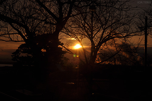 日和山公園で見る夕陽